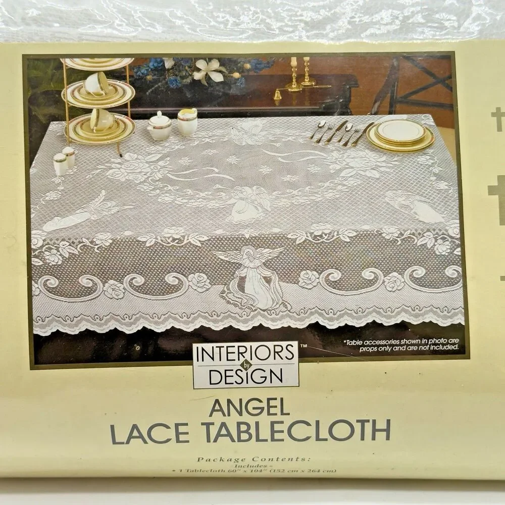Interiors by Design Angel Lace Tablecloth White 60